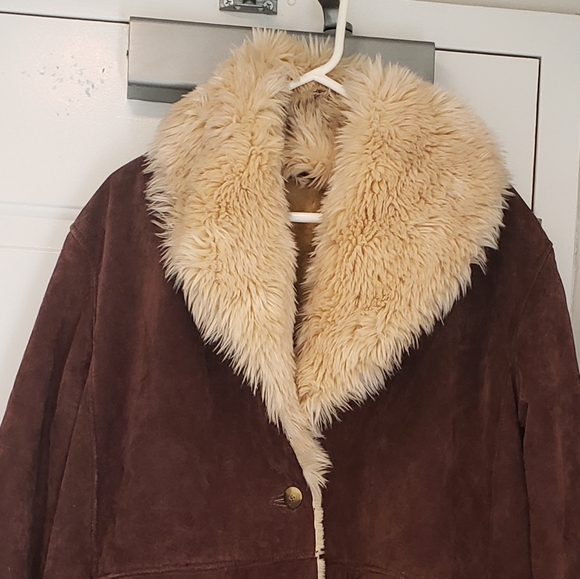 Wilson Suede Leather Fux Fur 1970s Style XXL Womens Boho Hippie - Picture 2 of 6